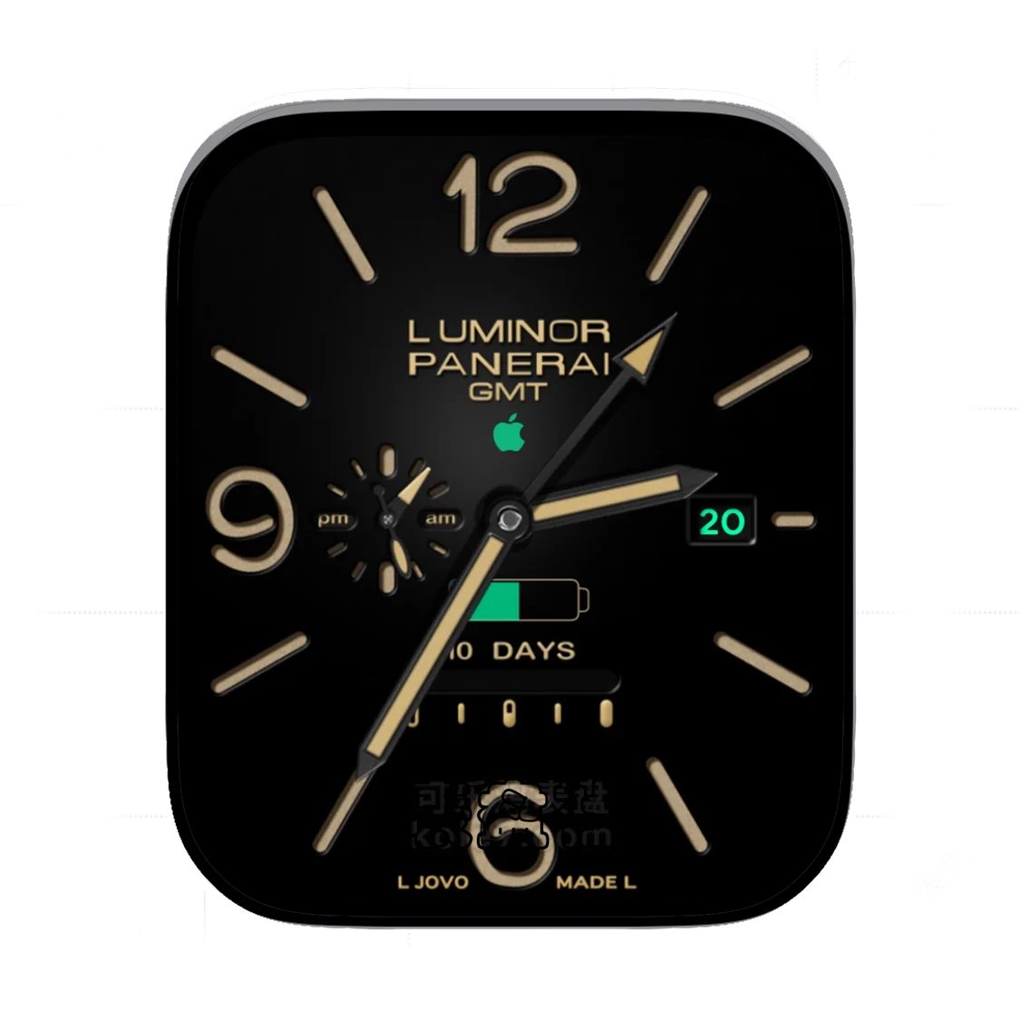 Luminor Panerai沛纳海苹果绿色logo简约数字表盘