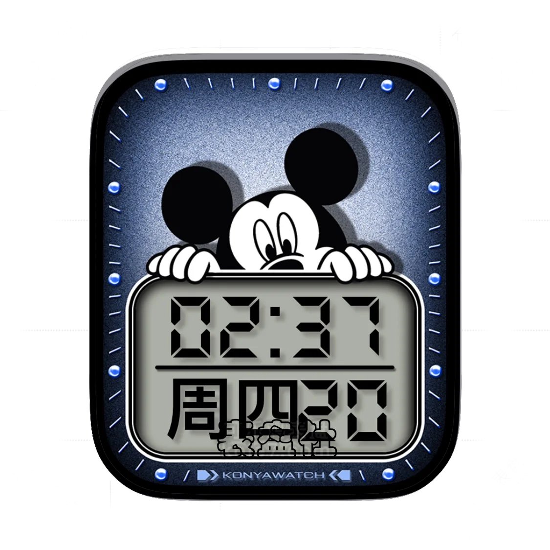 Mickey米奇简约蓝盘数字表盘