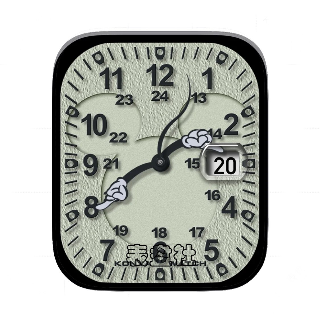 disney迪士尼米奇头部剪影简约数字年历Ultra专用表盘