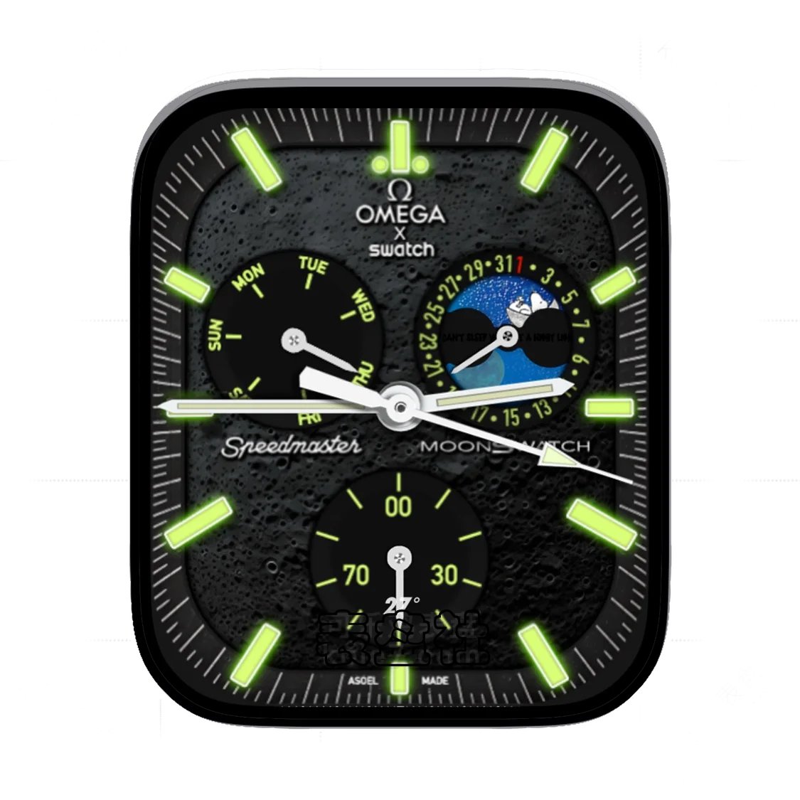 OMEGA欧米茄酷黑月球表面三盘式Ultra专用表盘