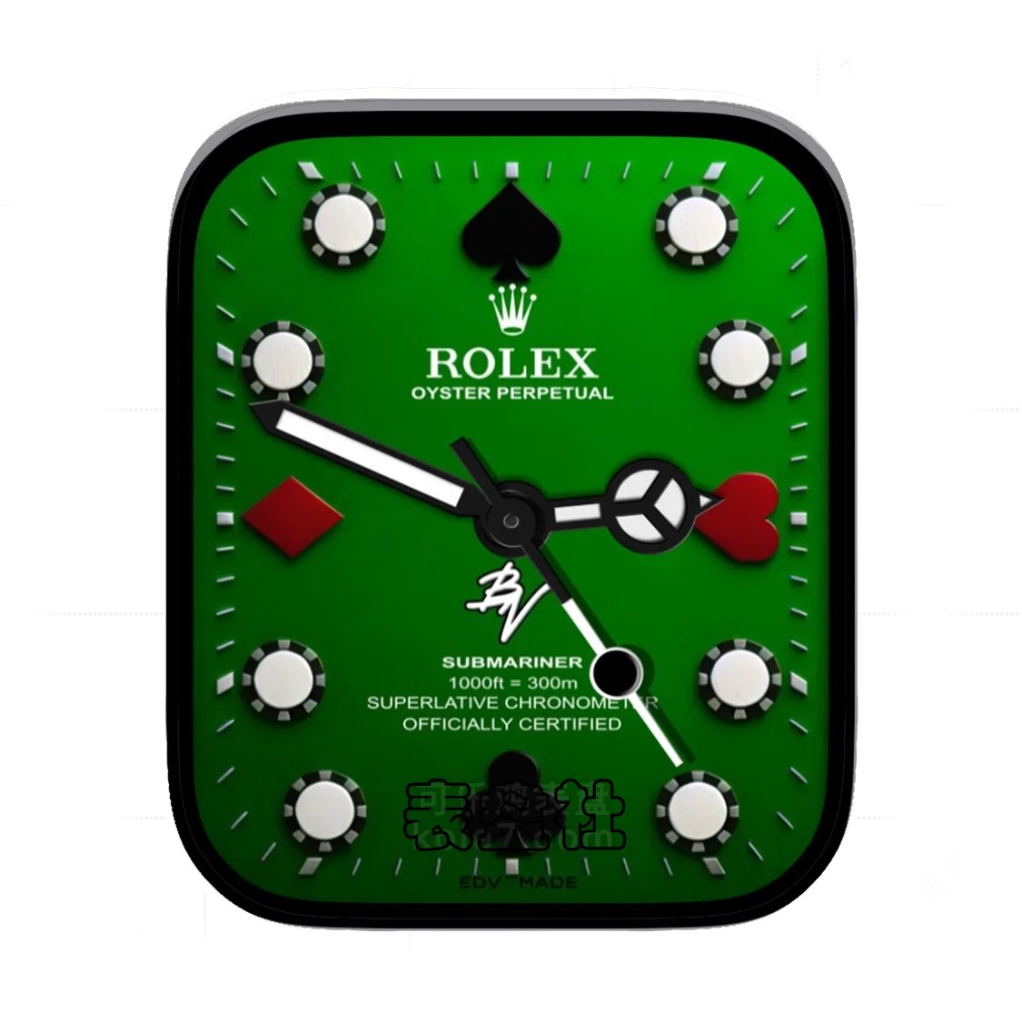ROLEX劳力士联名Blaken绿盘拉斯维加斯赌王限量版扑克牌表盘