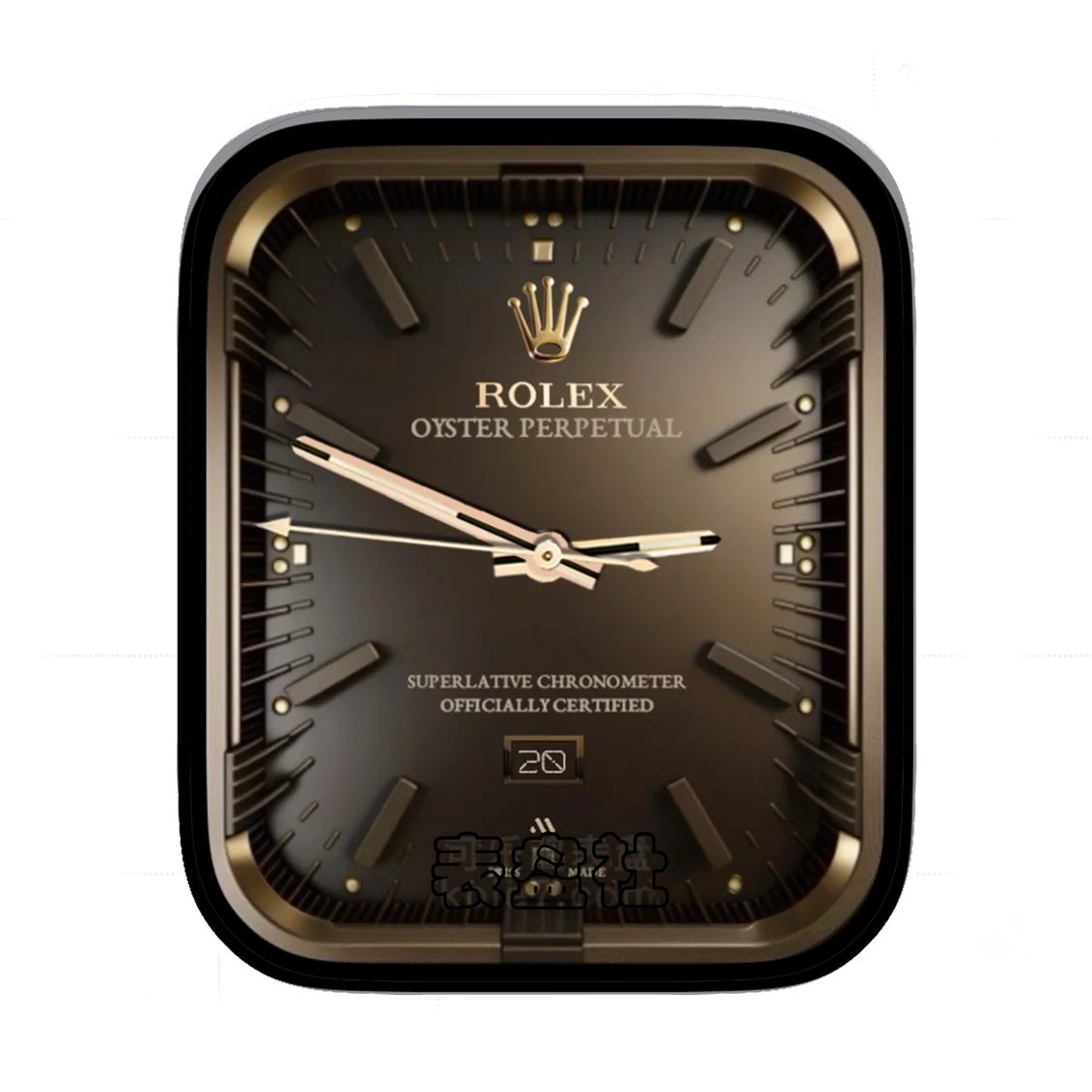 Rolex劳力士3D铜金简约年历表盘