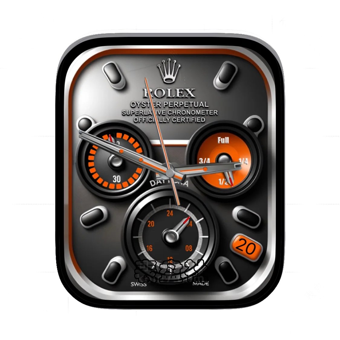 Rolex劳力士3D液态金属质感三盘式年历表盘