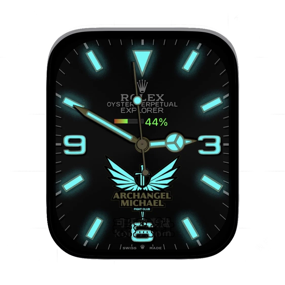 Rolex劳力士酷黑荧光蓝简约数字表盘