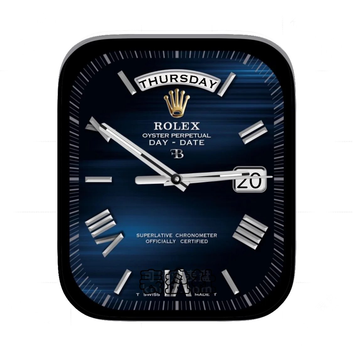 Rolex劳力士金属拉丝墨蓝简约年历Ultra专用表盘