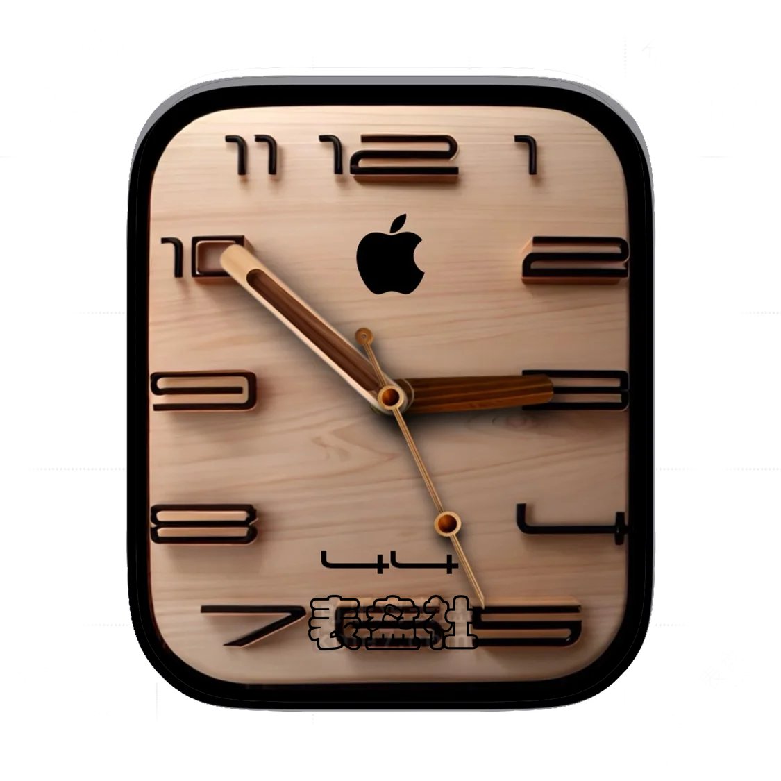 Apple苹果logo3D仿实木简约表盘