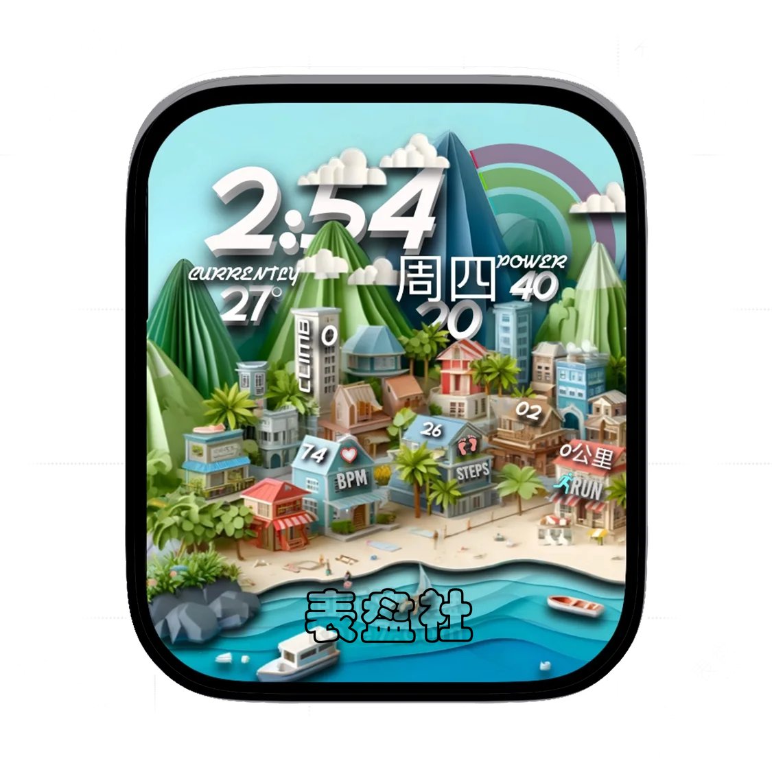 山海城市复杂功能数字表盘