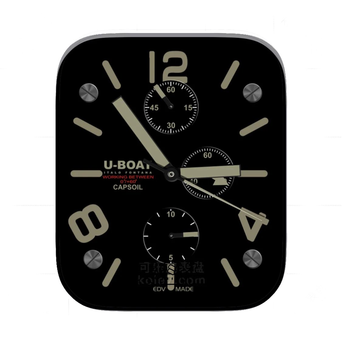 U-BOAT酷黑灰色数字Ultra专用表盘