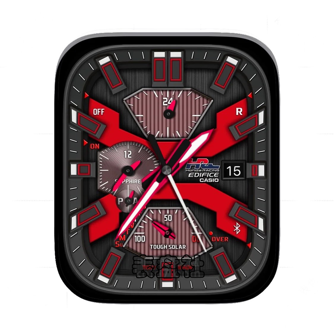 CASIO卡西欧3D质感红底三盘式Ultra专用表盘