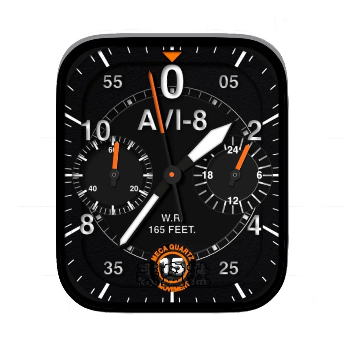 AVI-8酷黑双盘式简约数字年历表盘