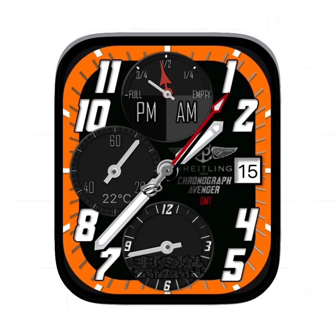 Breitling百年灵黑橙三盘式数字年历Ultra专用表盘