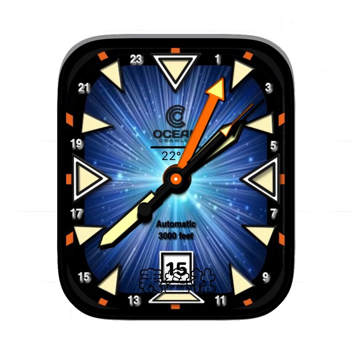 Ocean Crawler放射状简约数字Ultra专用表盘