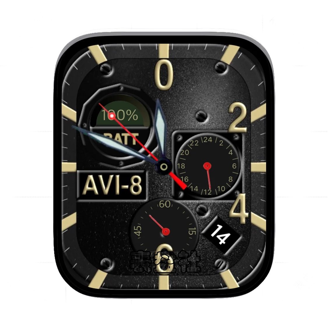 AVI-8磨砂黑三盘式年历Ultra专用表盘