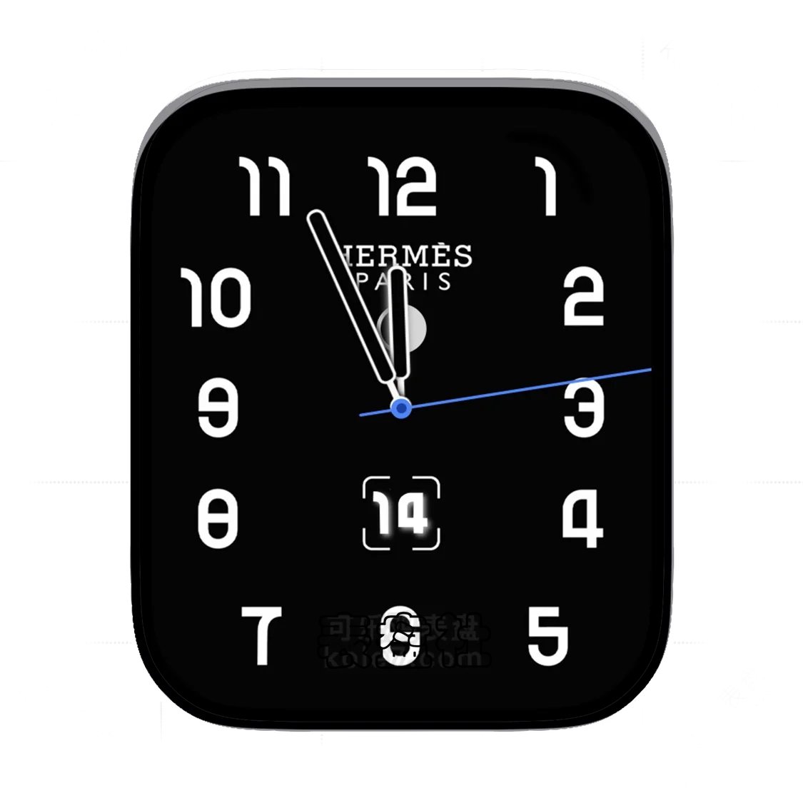 HERMES爱马仕酷黑简约数字年历表盘