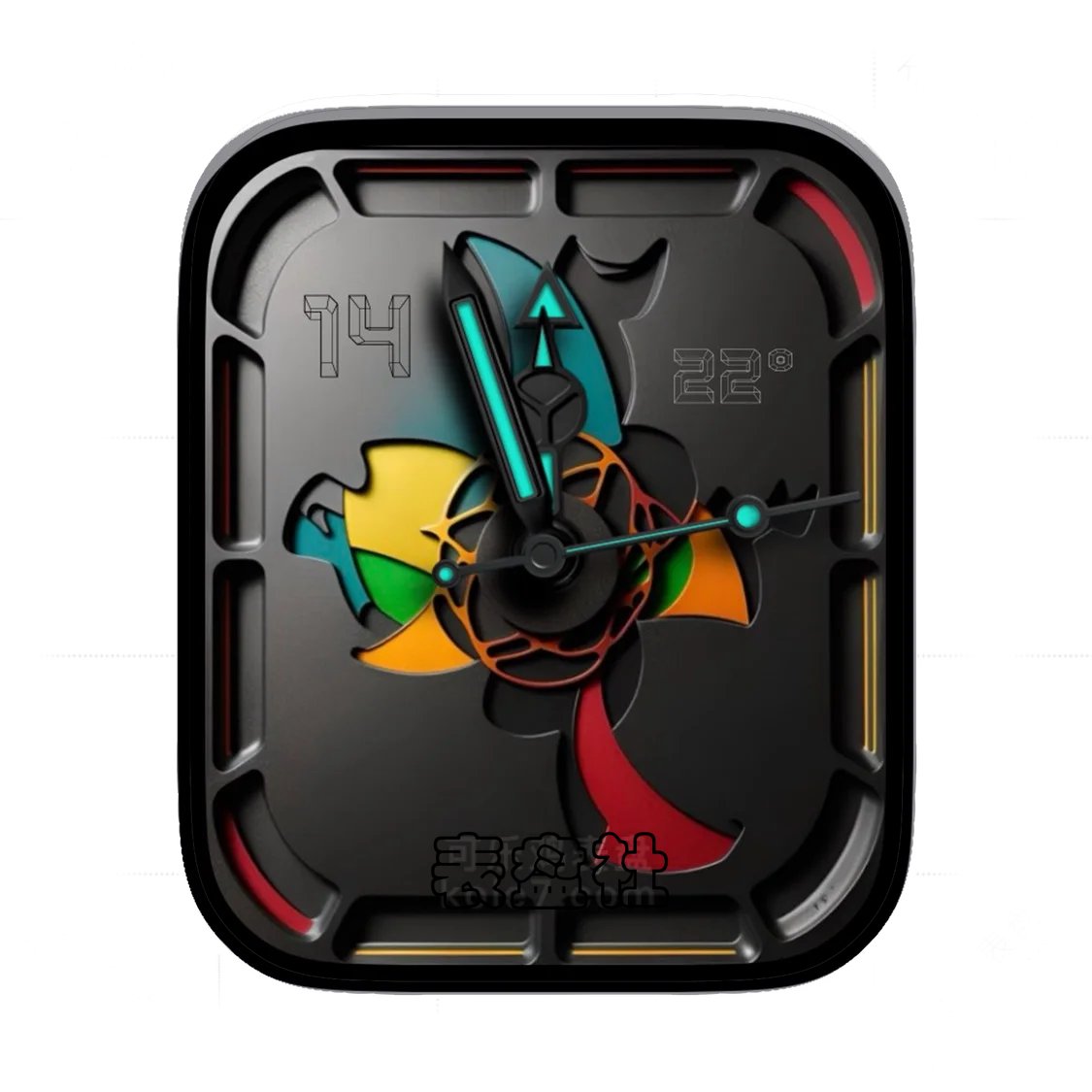 无序拼色酷黑简约时间表盘