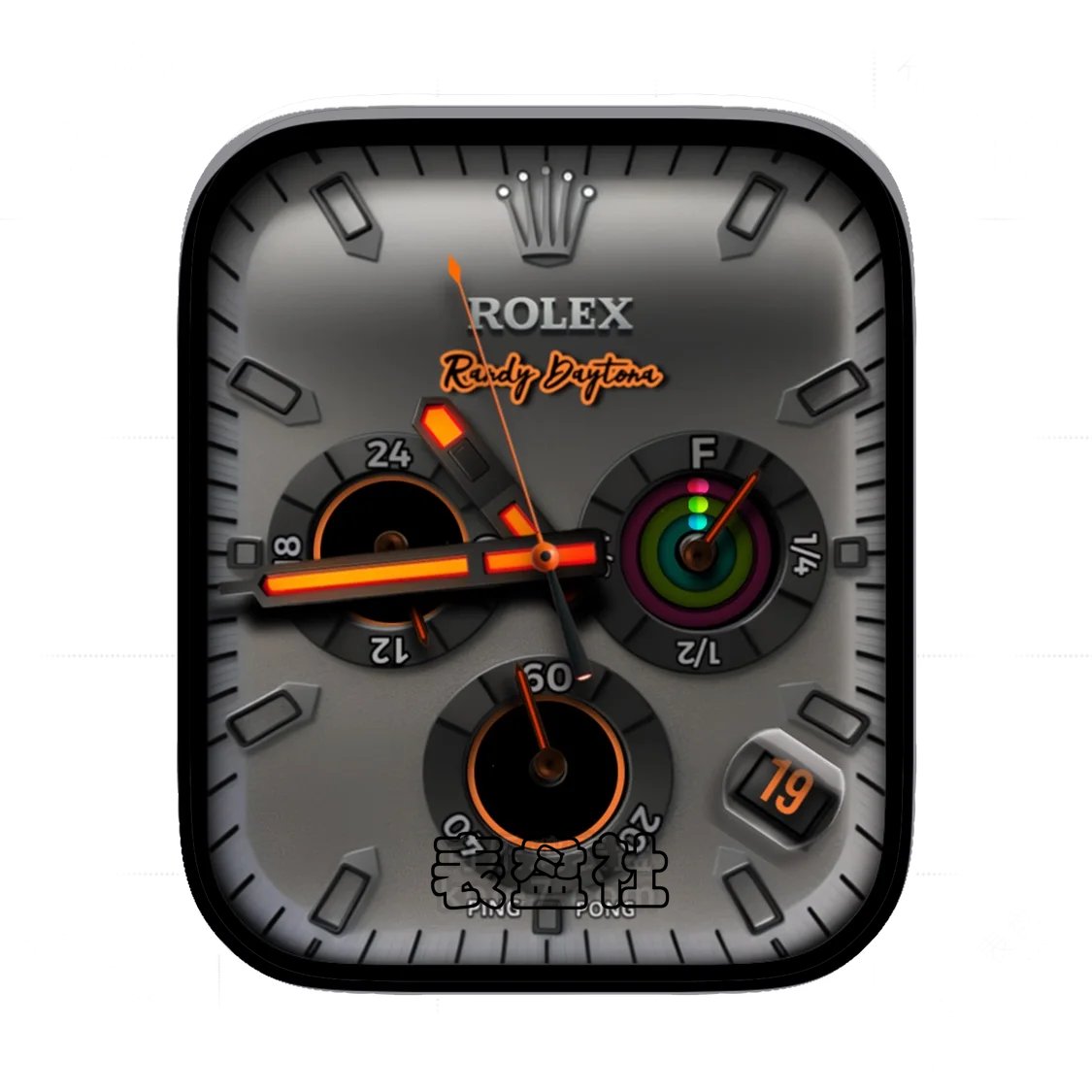 Rolex劳力士灰黑三盘式简约年历表盘