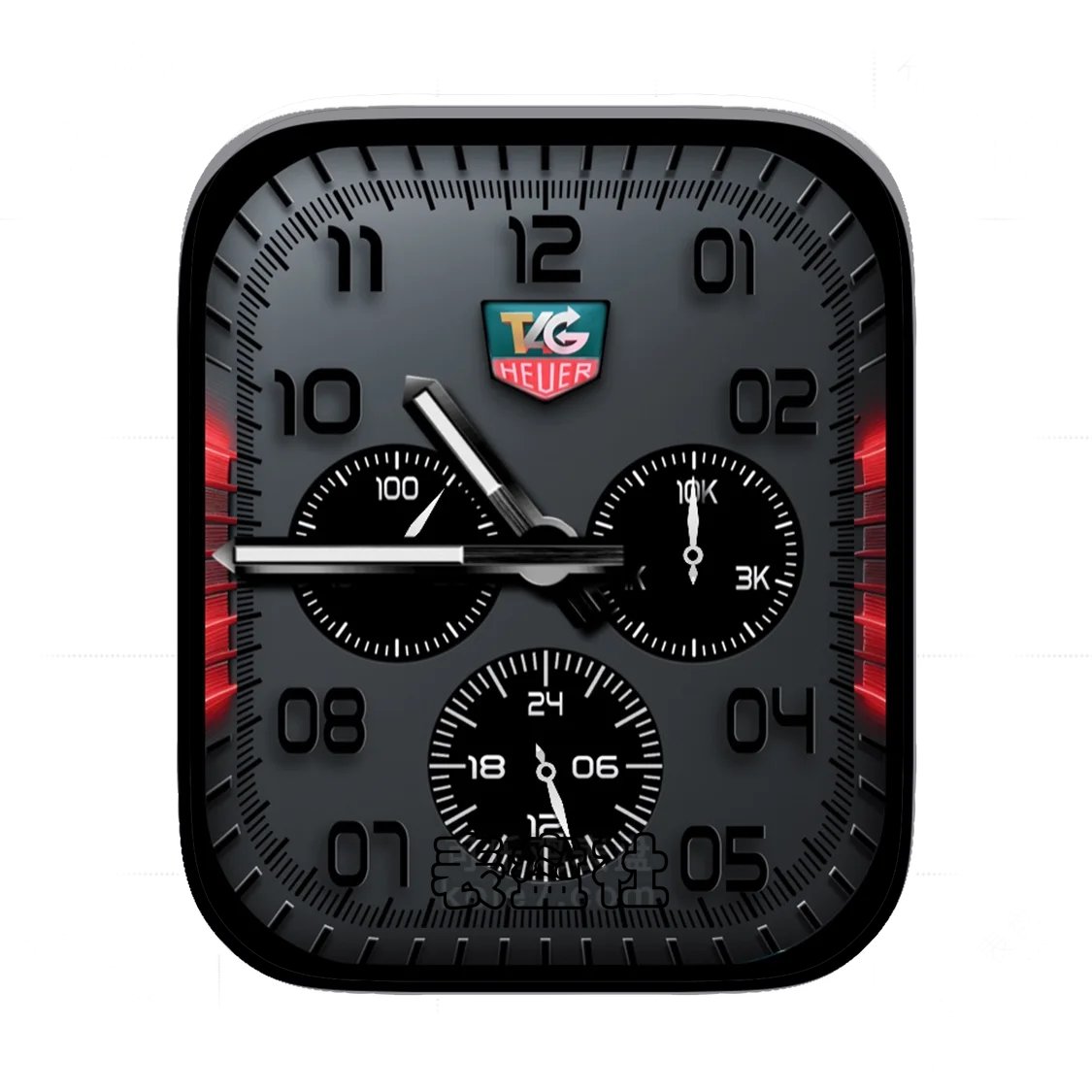 TAG Heuer 泰格豪雅酷黑三盘式简约数字Ultra专用表盘