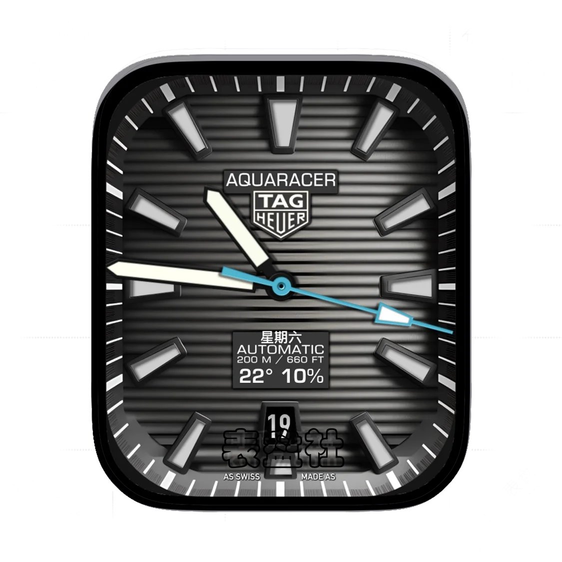 TAG Heuer泰格豪雅酷黑3D质感简约年历Ultra专用表盘