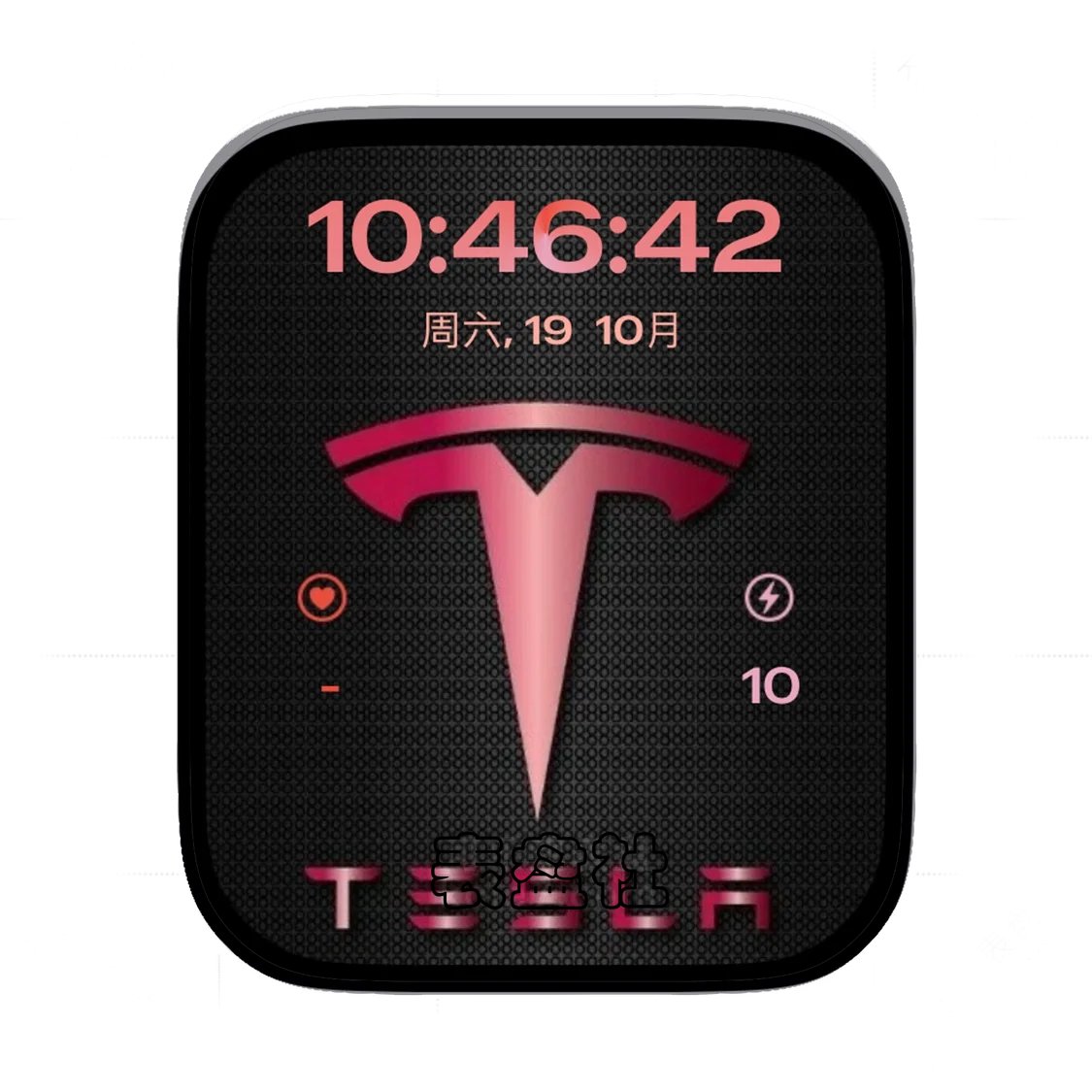 TESLA特斯拉渐变红多功能显示表盘