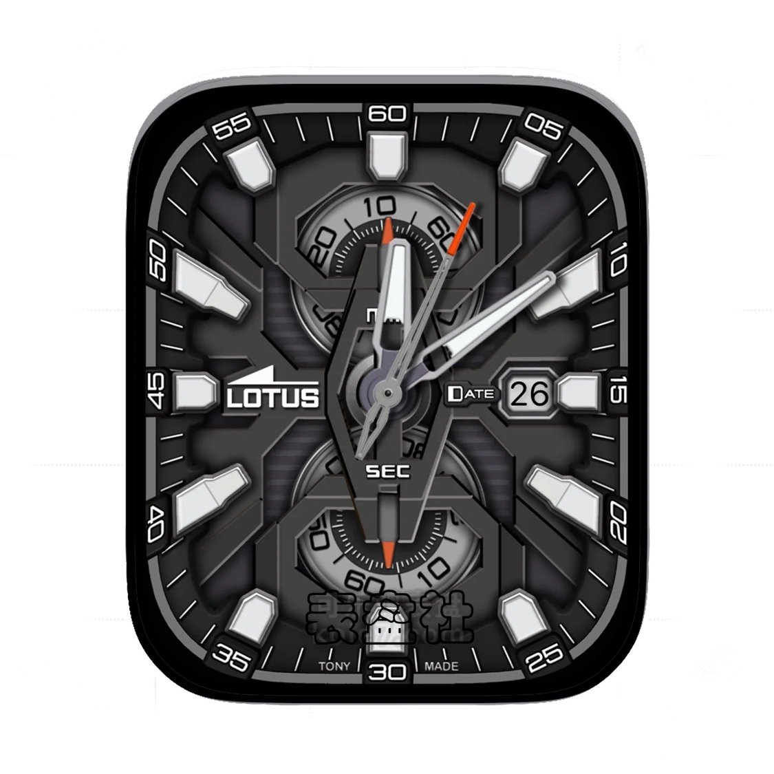 LOTUS路特斯高级酷黑3D金属质感ultra专用表盘