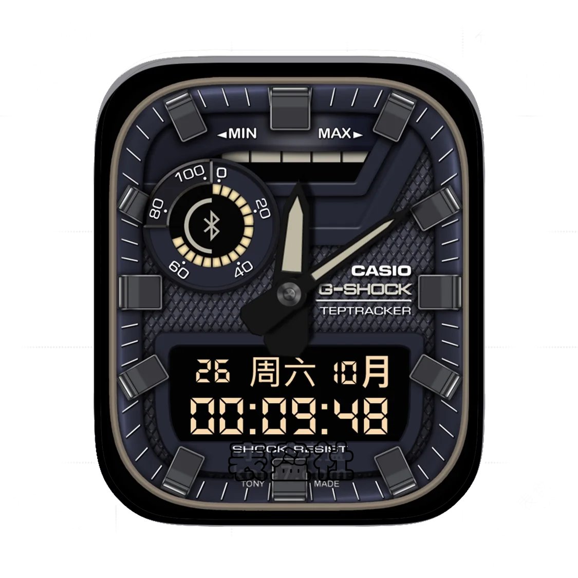 Casio卡西欧灰黑简约数字ultra专用表盘