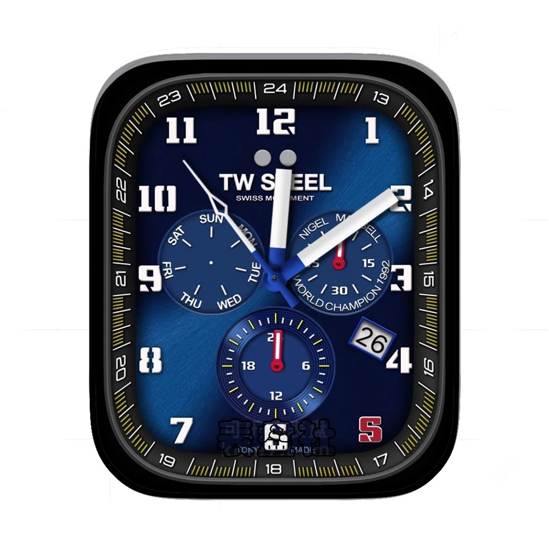 TW Steel高级金属拉丝蓝三盘式ultra专用表盘
