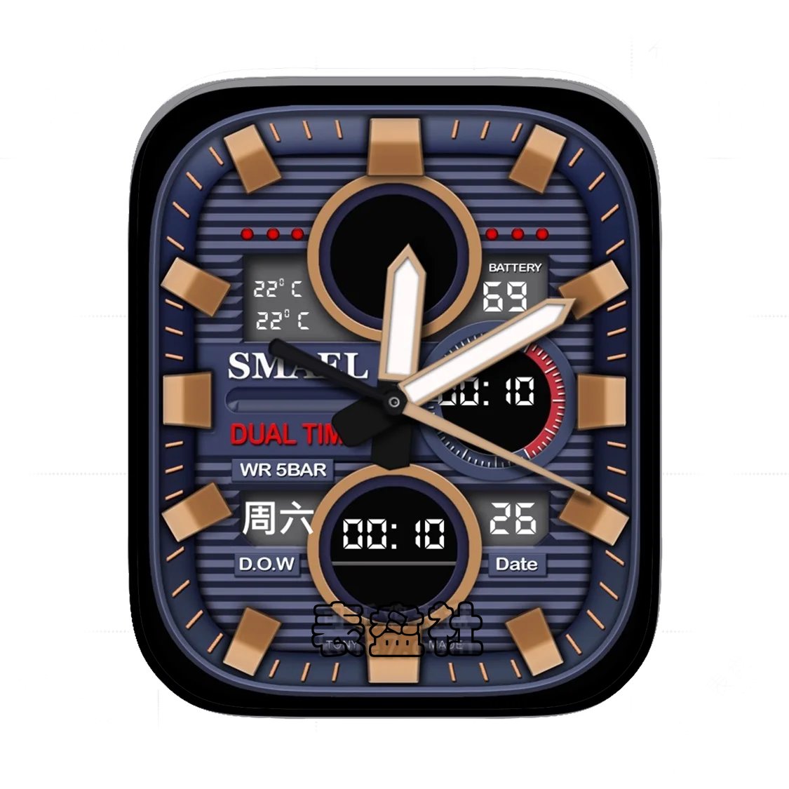 SMAEL斯梅尔高级3D质感多功能数字ultra专用表盘