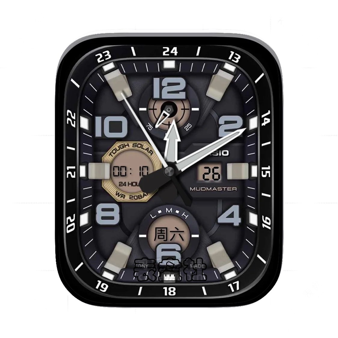 Casio卡西欧酷黑高级三盘式3D质感ultra专用表盘