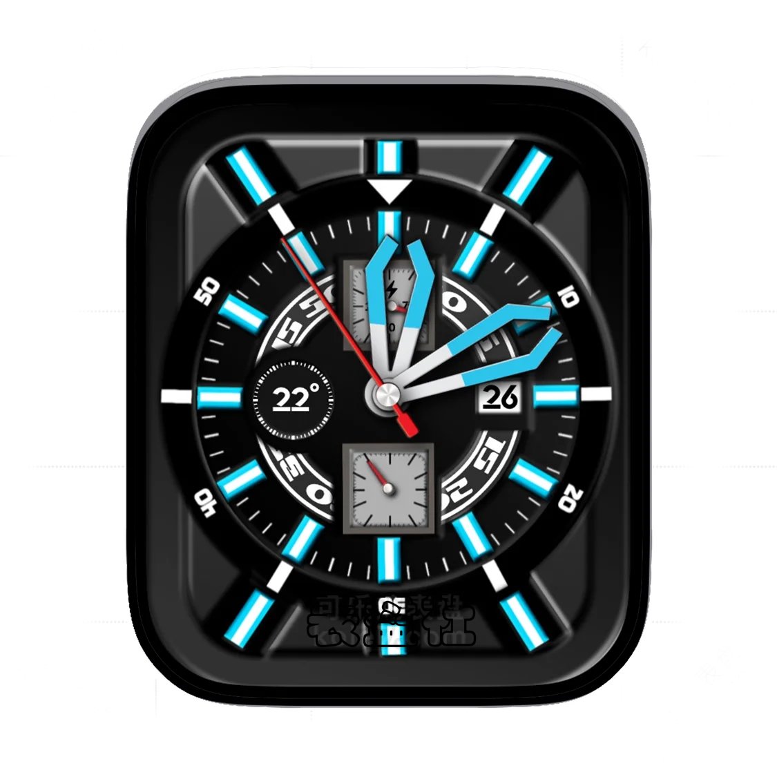 3D质感酷黑蓝表盘