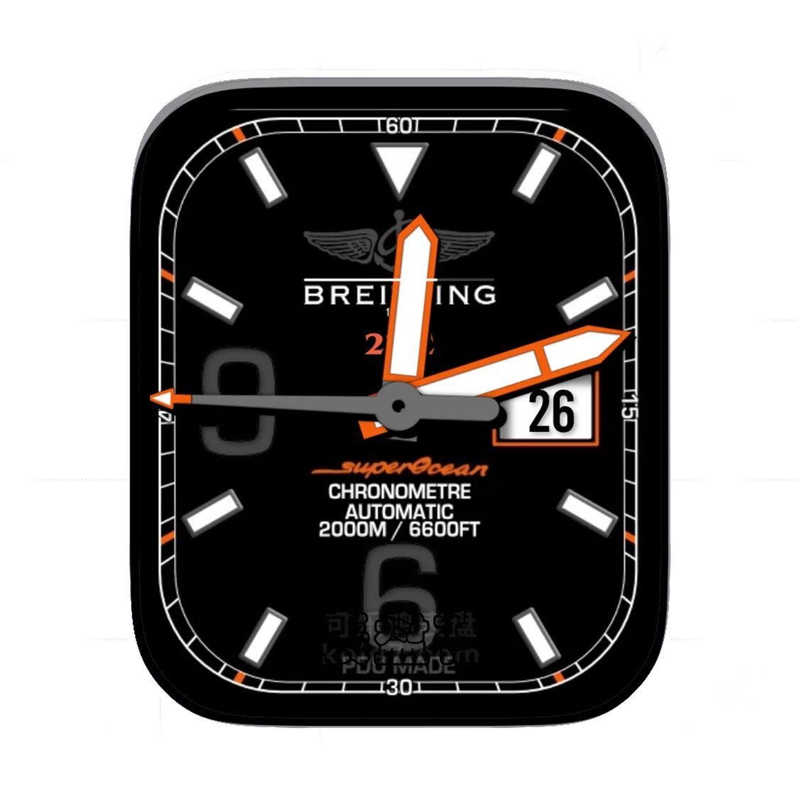 Breitling百年灵酷黑简约数字年历ultra专用表盘