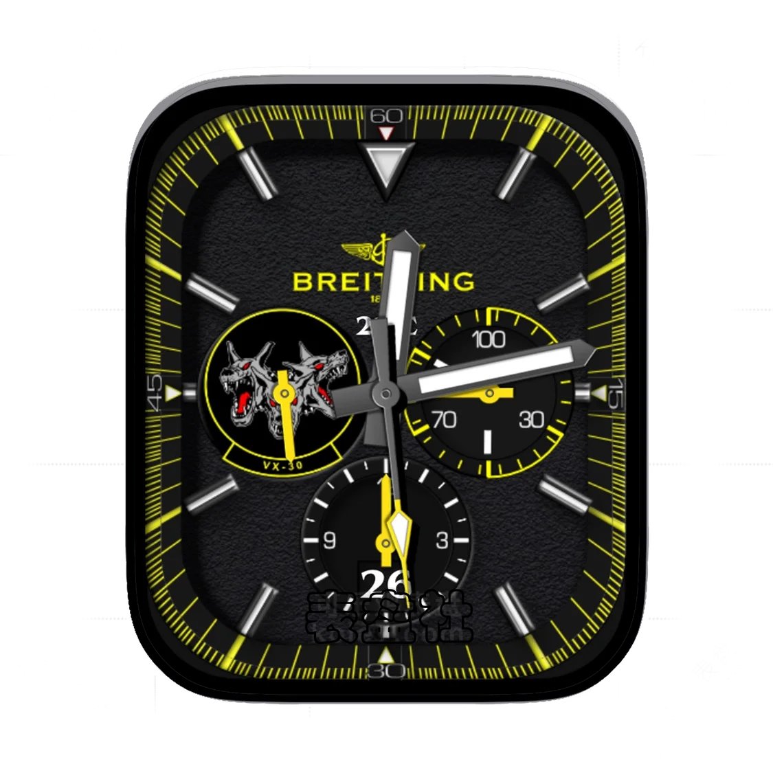 Breitling百年灵酷黑黄三盘式年历ultra专用表盘