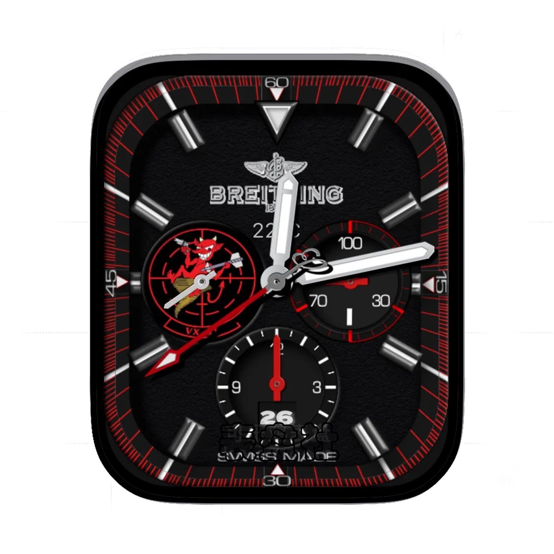 Breitling百年灵高级酷黑红三盘式ultra专用表盘