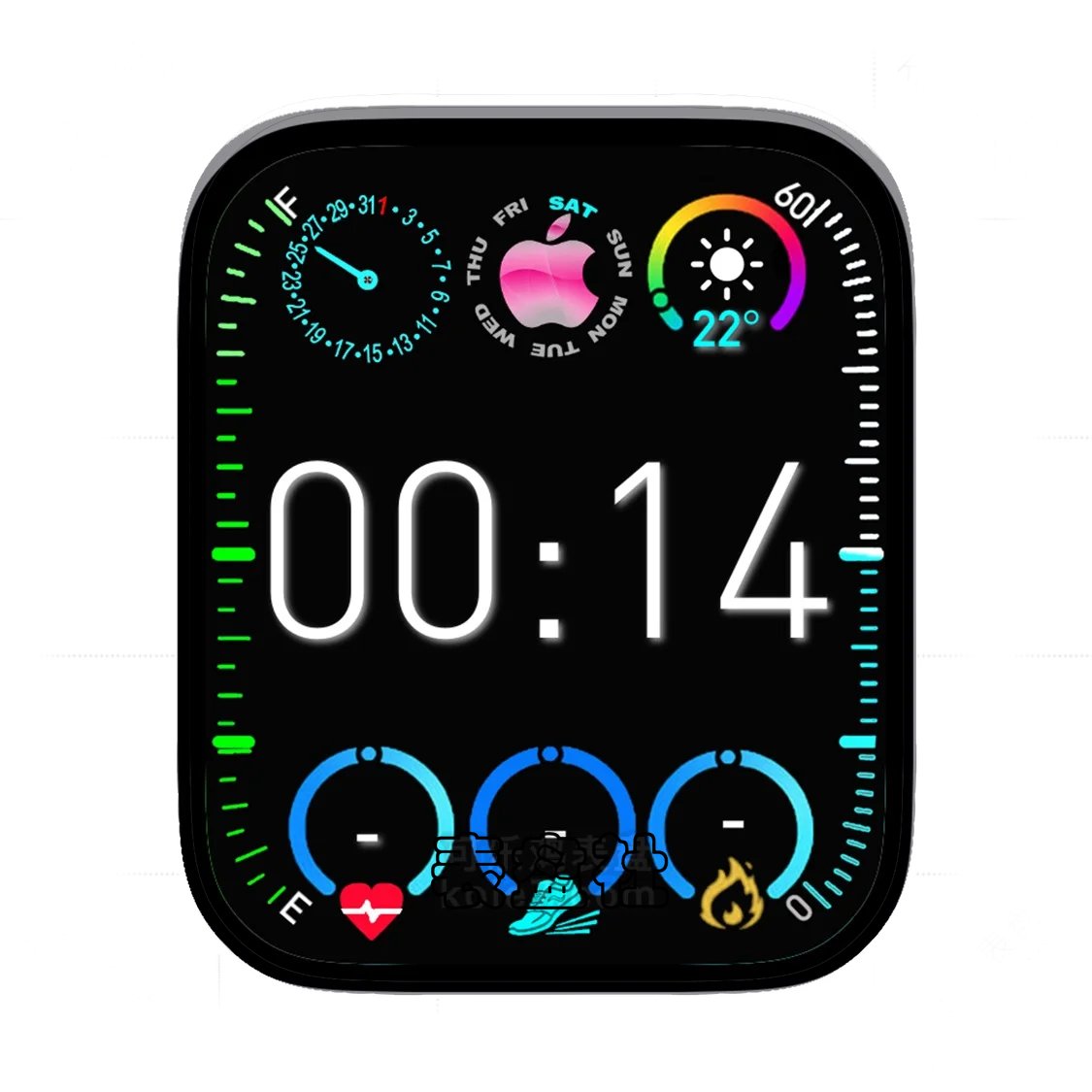 Apple绚丽多功能数字表盘