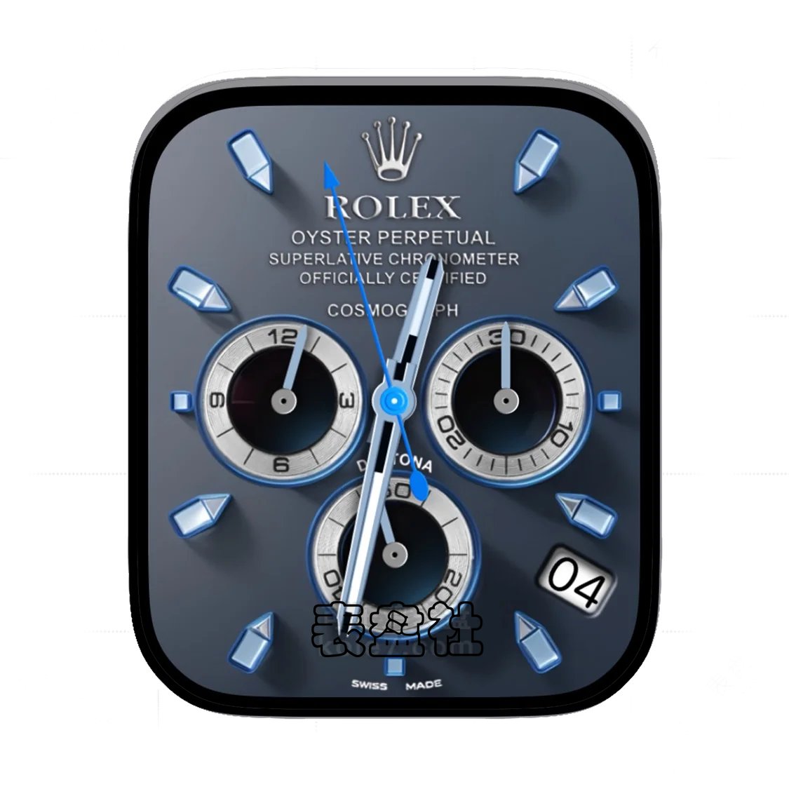 Rolex劳力士灰蓝三盘式简约年历表盘