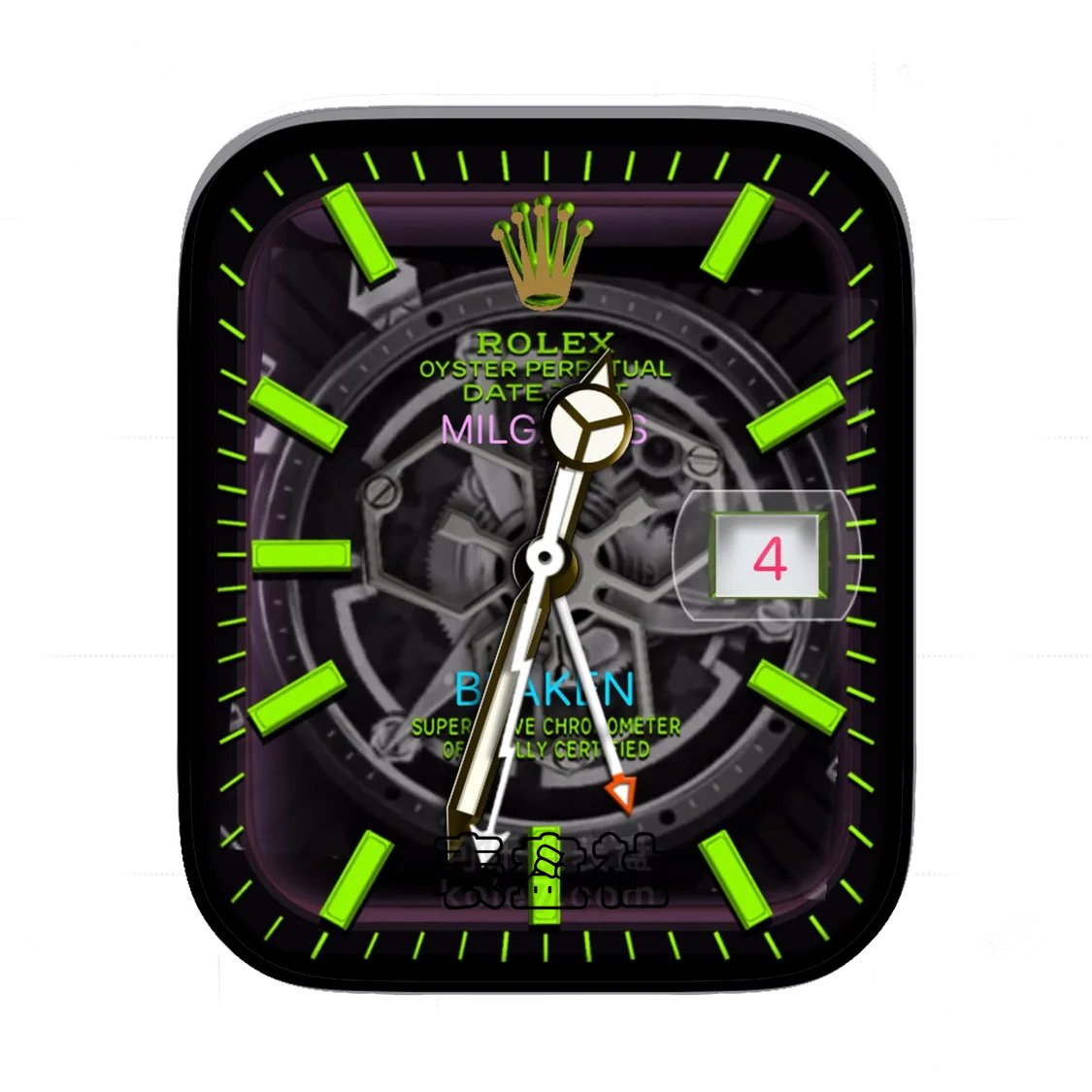 Rolex劳力士银光绿机械齿轮表盘