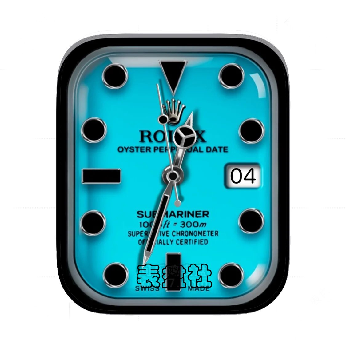Rolex劳力士蓝盘简约数字年历表盘