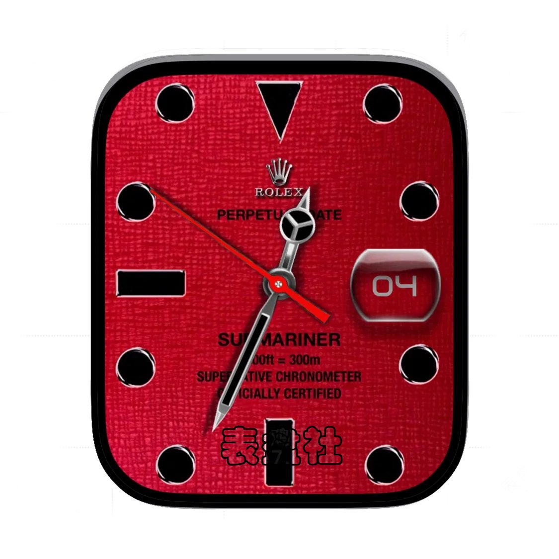 Rolex劳力士=暗红简约数字年历表盘