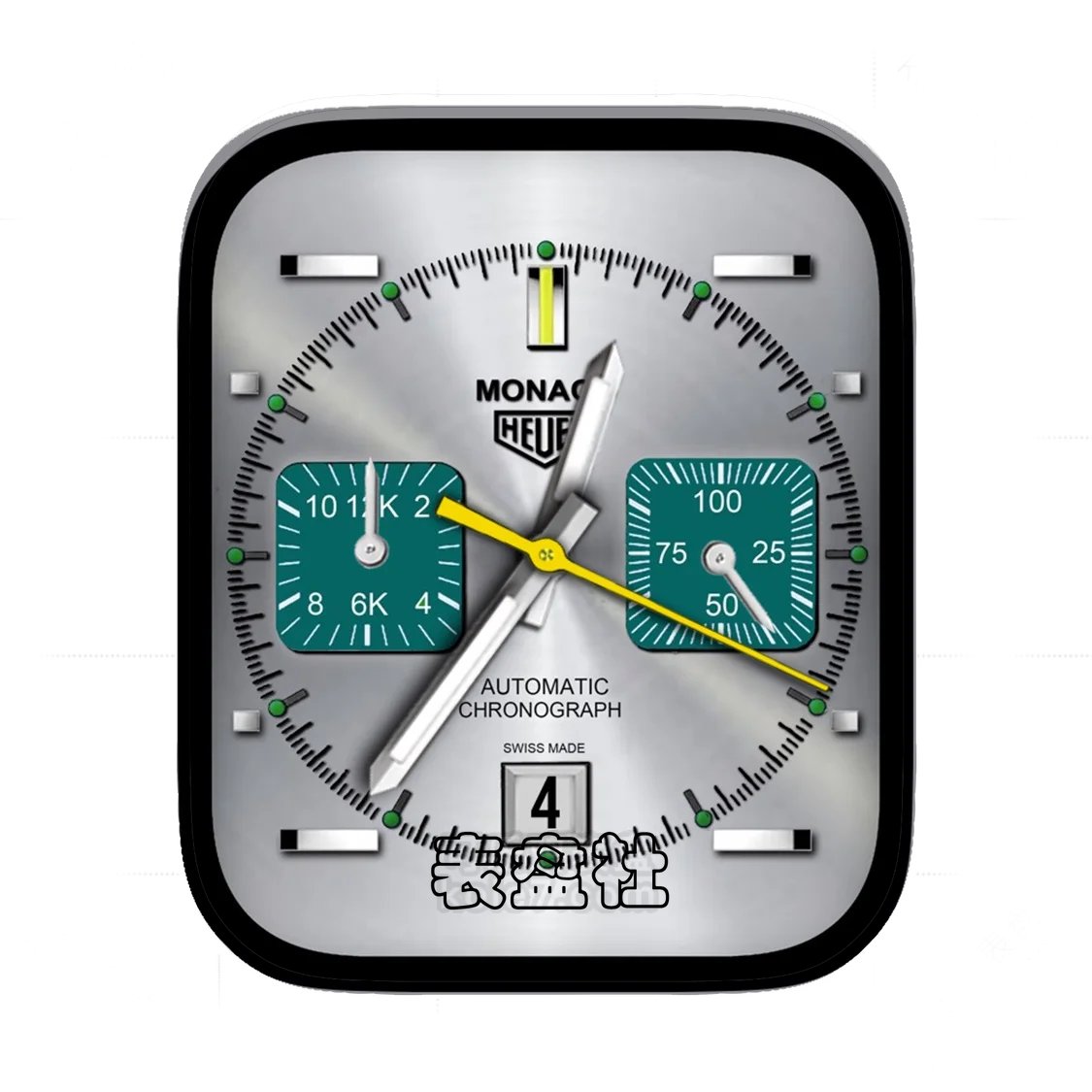 TAG-HEUER泰格豪雅金属银双盘式年历表盘