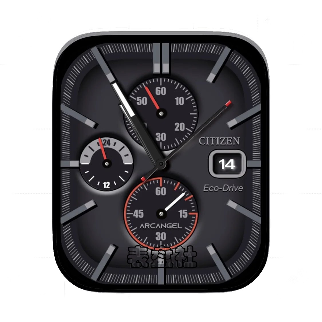 CITIZEN西铁城酷黑三盘式年历Ultra专用表盘.clock&clock2 75192