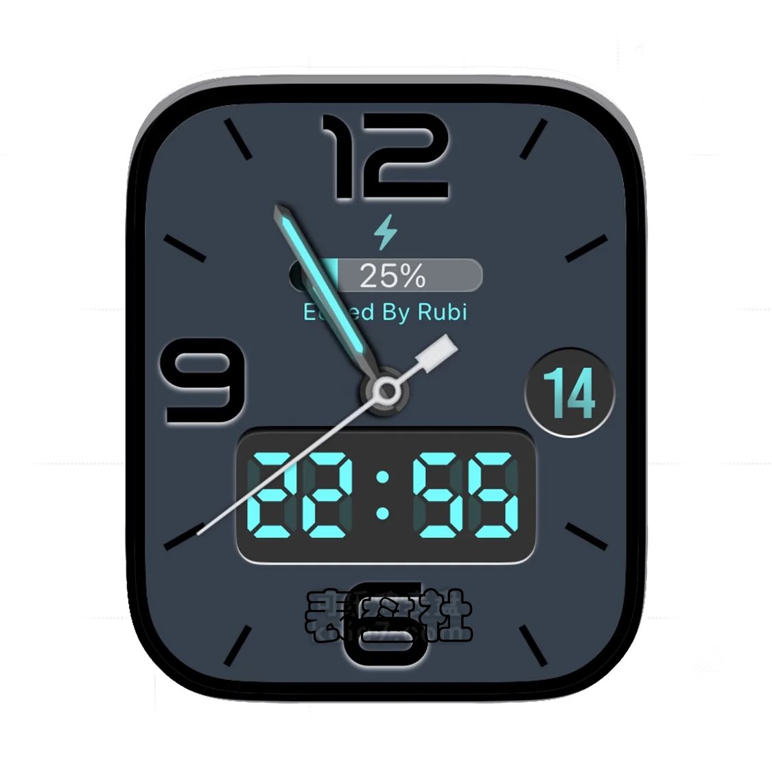 灰蓝简约数字表盘