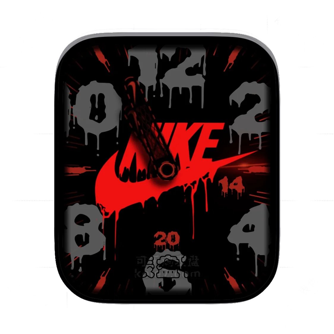 Nike红色耐克logo简约数字表盘