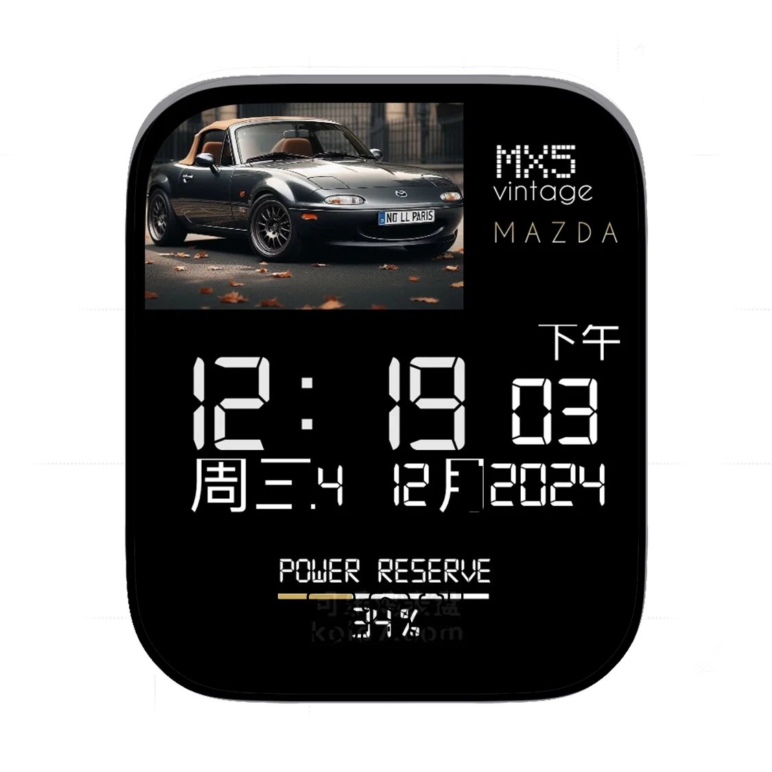 MAZDA马自达敞篷车简约数字表盘