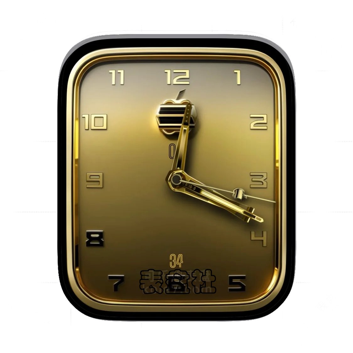 Apple 简约Logo黄金金属质感简约数字表盘