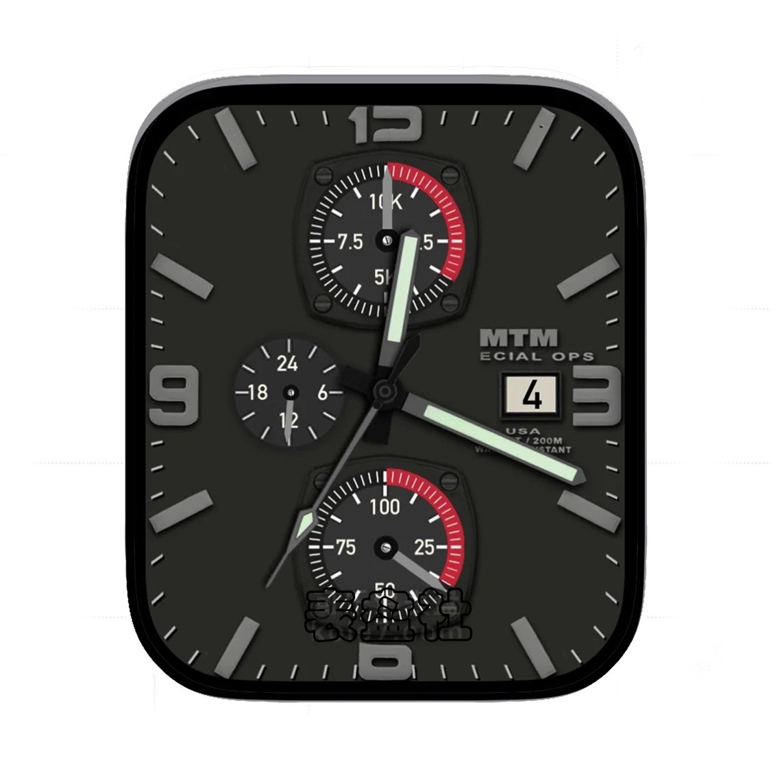 MTM磨砂灰三盘式年历表盘