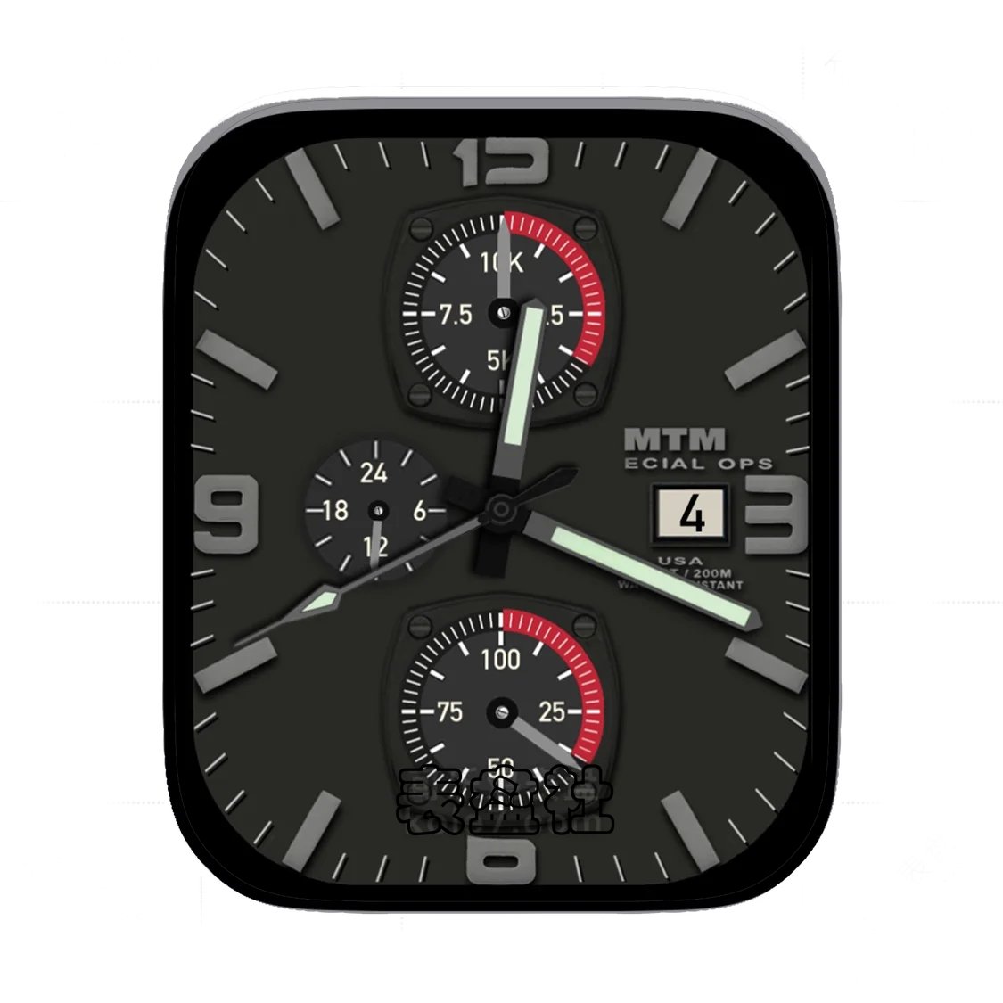 MTM磨砂灰三盘式年历Ultra专用表盘