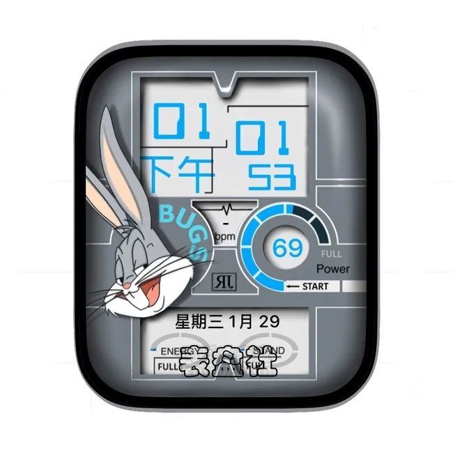 复古卡通bugs兔子灰蓝上下仪表表盘