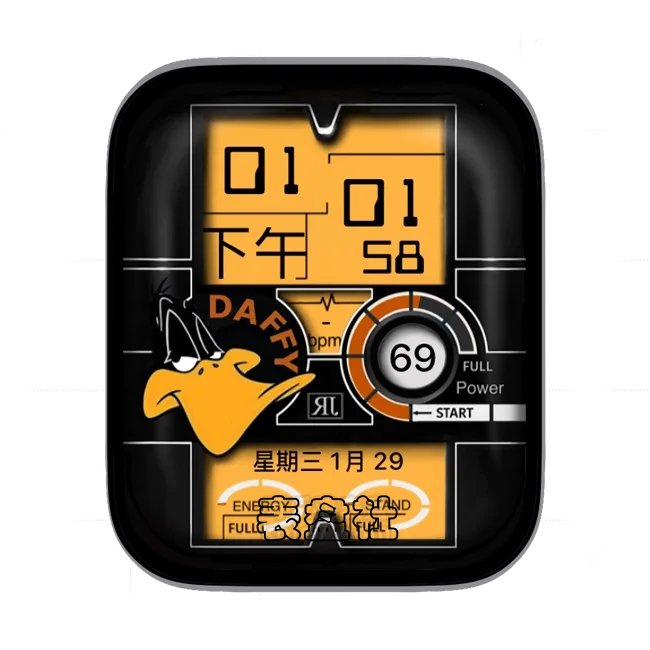 酷黑黄daffy达菲鸭上下仪表表盘