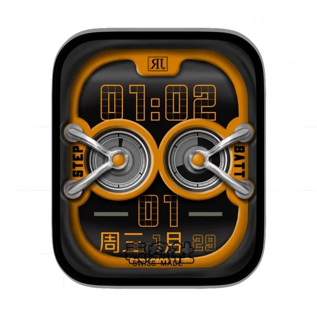 双圆环上下分屏酷黑黄经典表盘