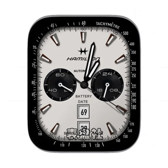 hamilton汉密尔顿高级黑白双盘传统表盘