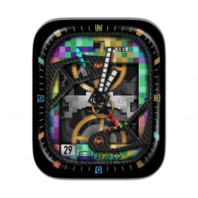 pixel多色像素机械齿轮传动表盘